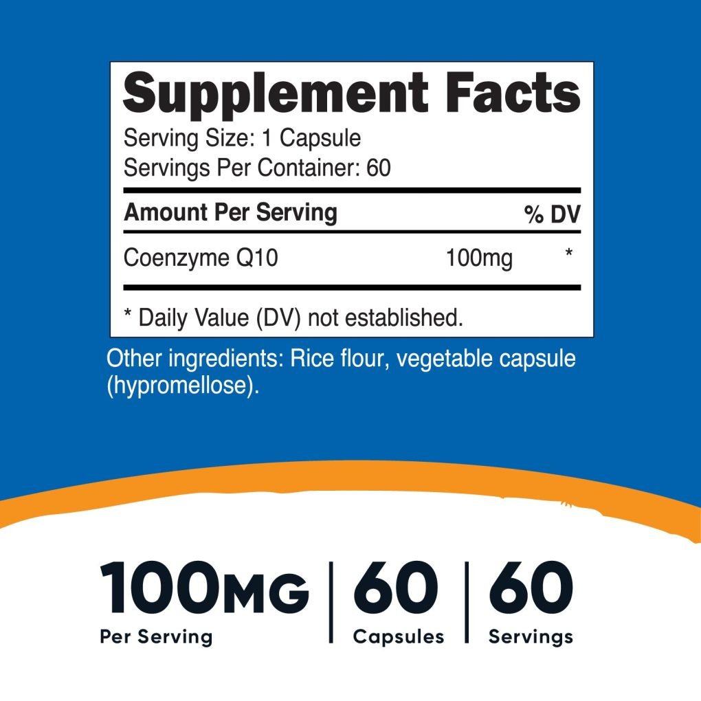 Nutricost CoQ10 Capsules (60 Capsules) - Image 2