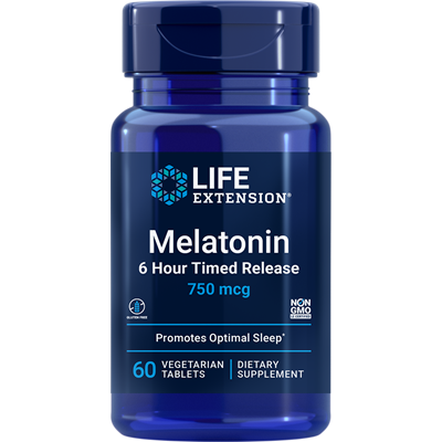 Life Extension, Melatonin, 6 Hour Timed Release, 3 mg, 60 Vegetarian Tablets