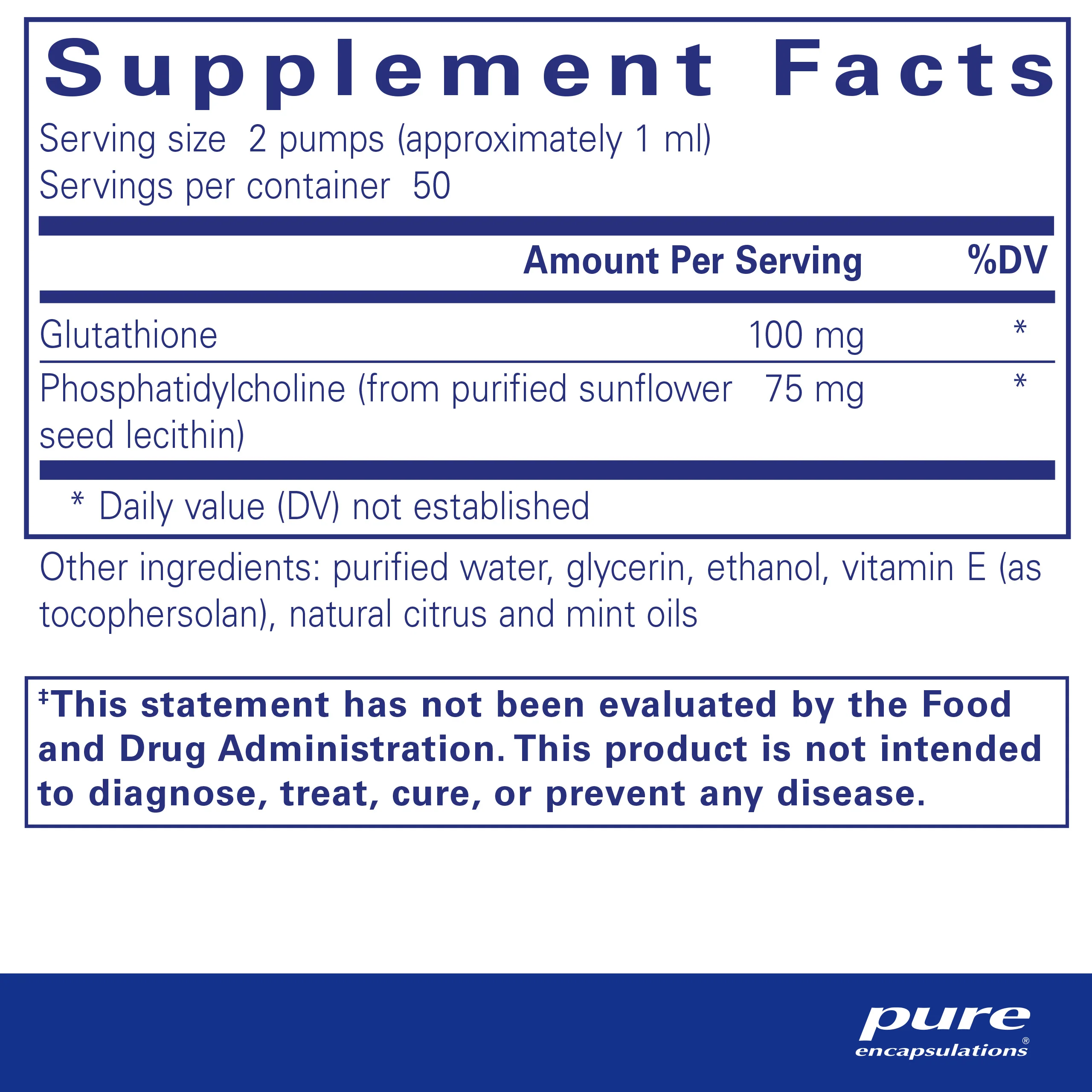 Pure encapsulations®Liposomal Glutathione liquid 1.7 FL. OZ. - Image 2