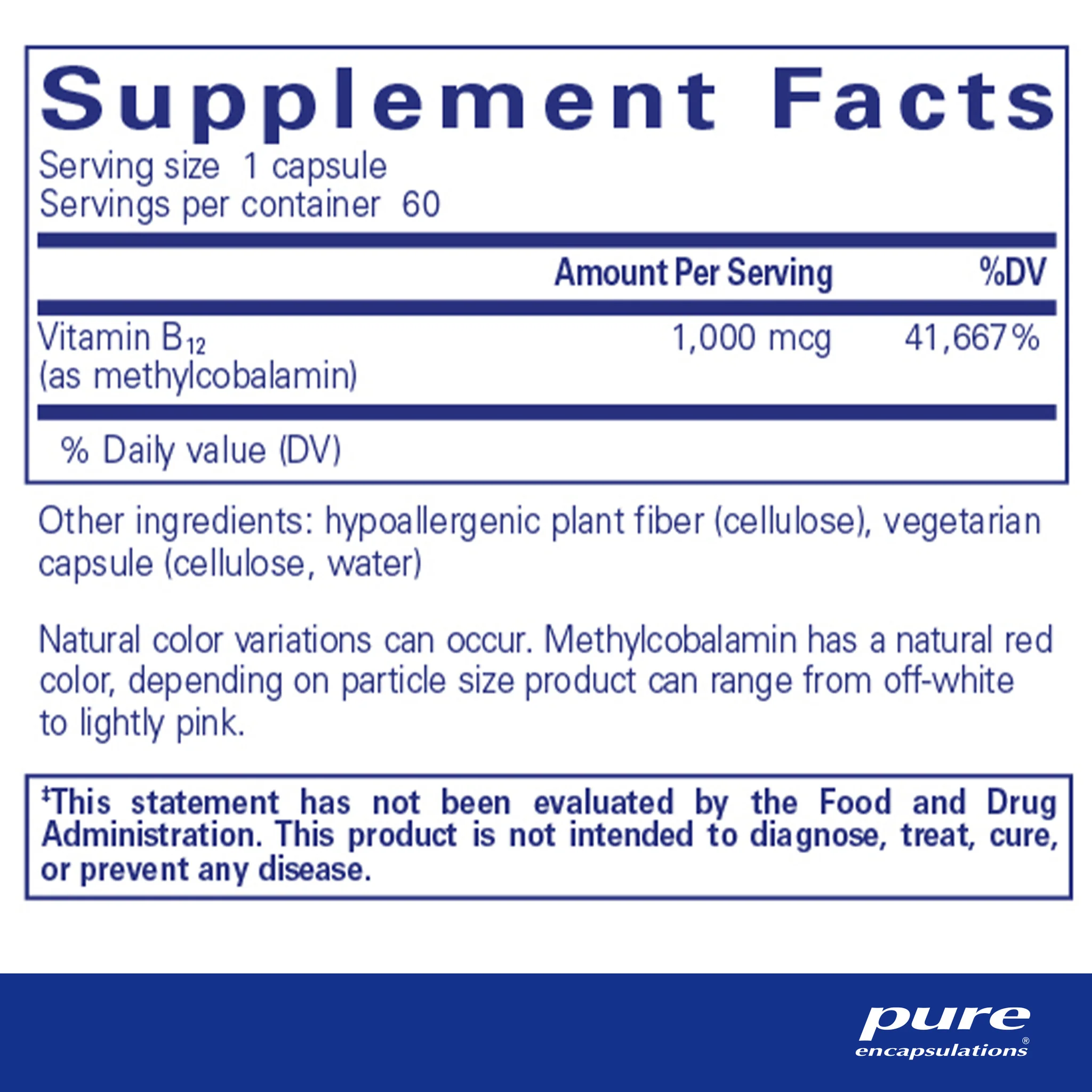 Pure encapsulations®Methylcobalamin 1,000 mcg - Image 2