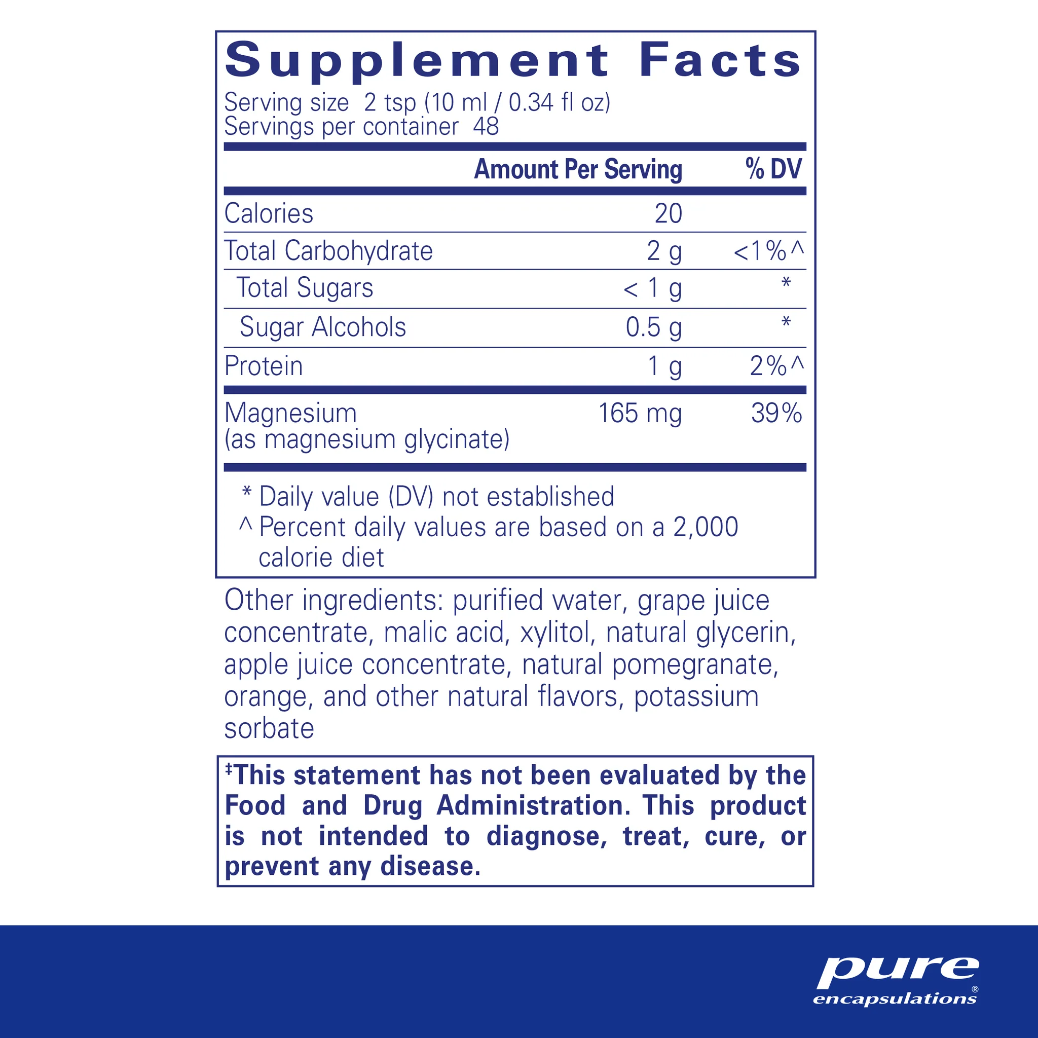 Pure encapsulations®Magnesium Glycinate liquid 16.2 FL. OZ. - Image 2