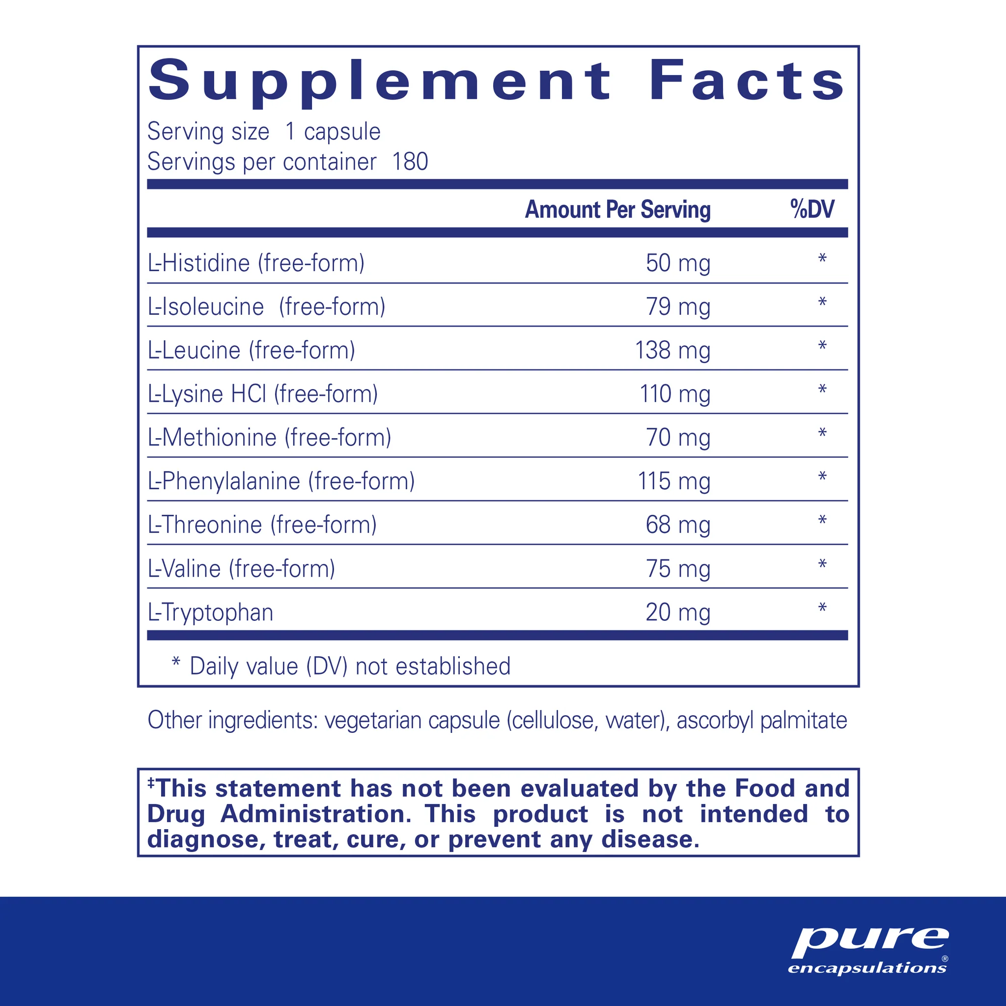 Pure encapsulations®Essential Aminos 180 Capsules - Image 2