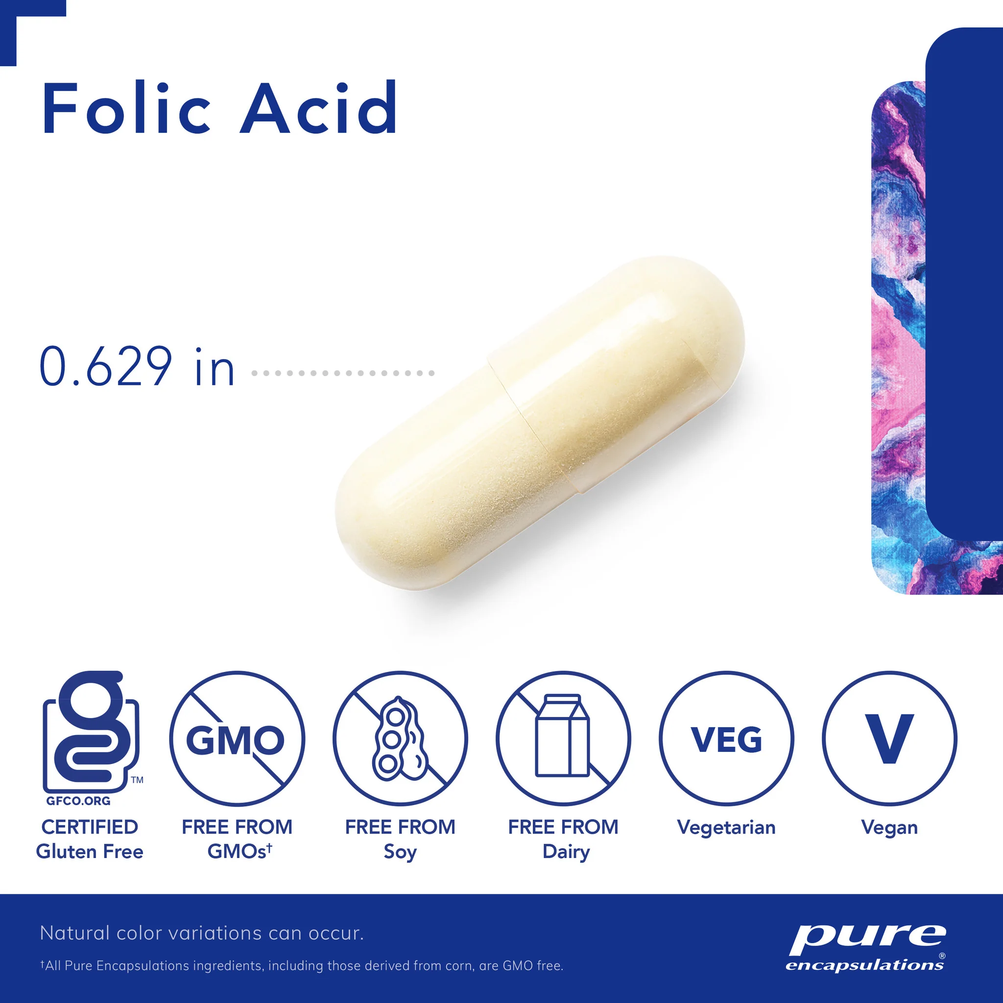 Pure encapsulations®Folic Acid 60 Capsules - Image 3