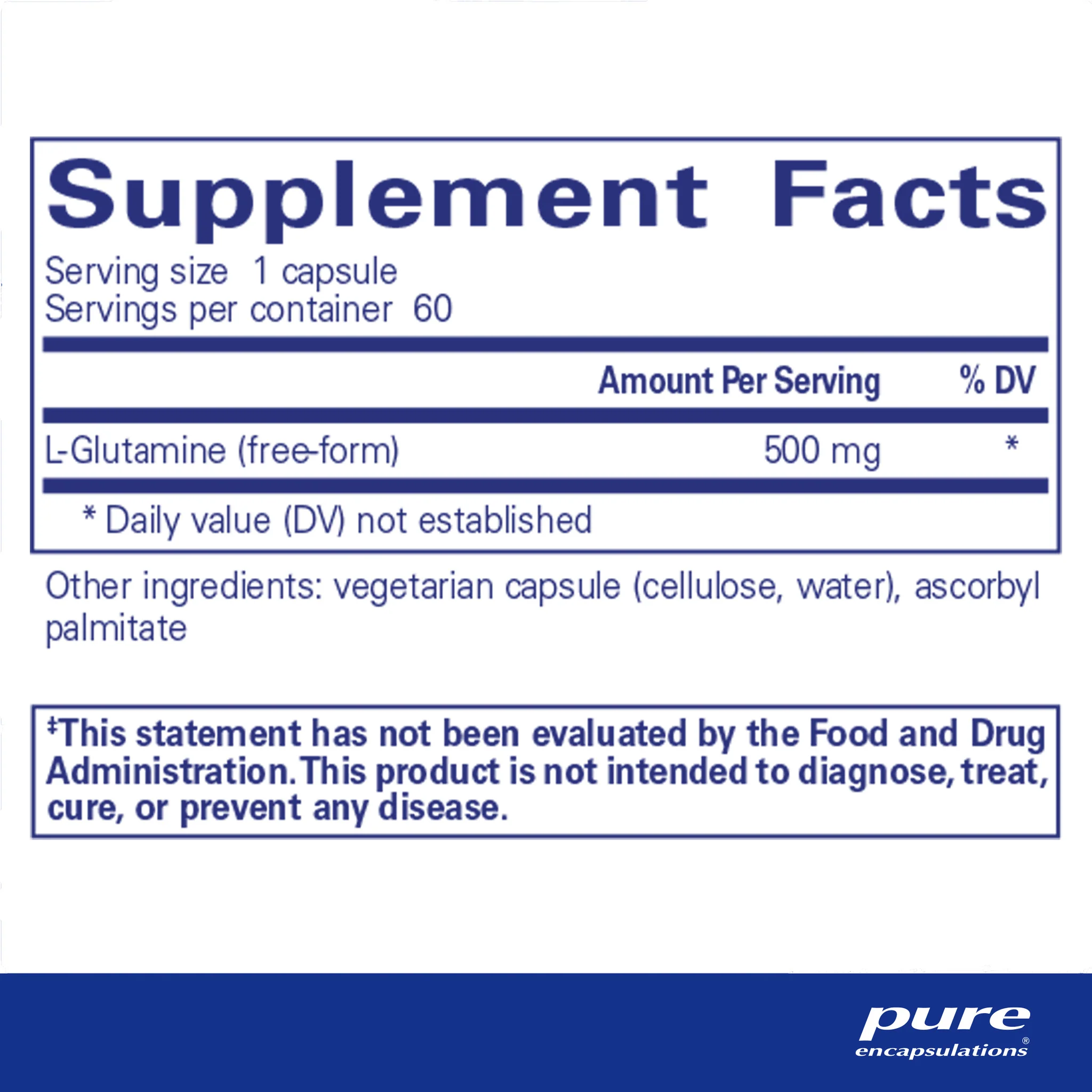 Pure encapsulations®L-Glutamine 500 mg90 Capsules - Image 2