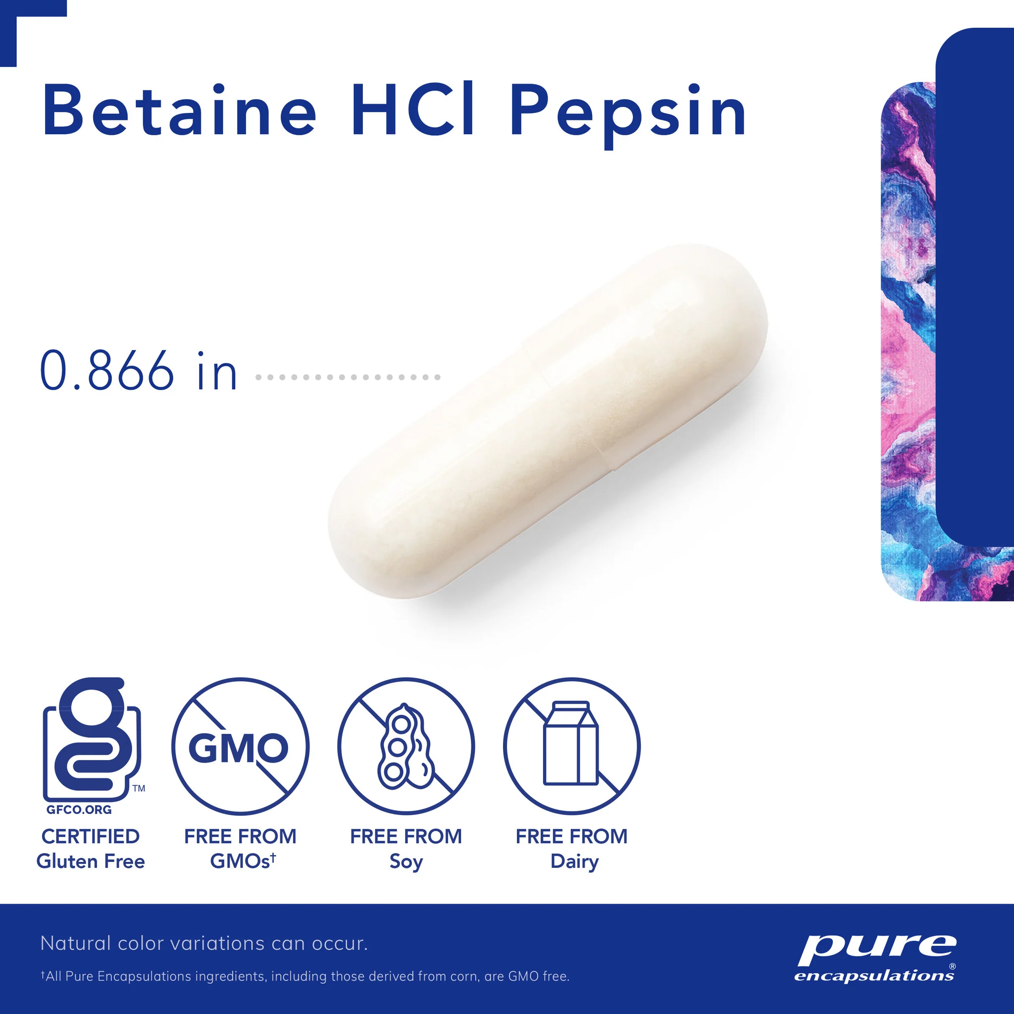 Pure encapsulations®Betaine HCl Pepsin 250 Capsules - Image 3