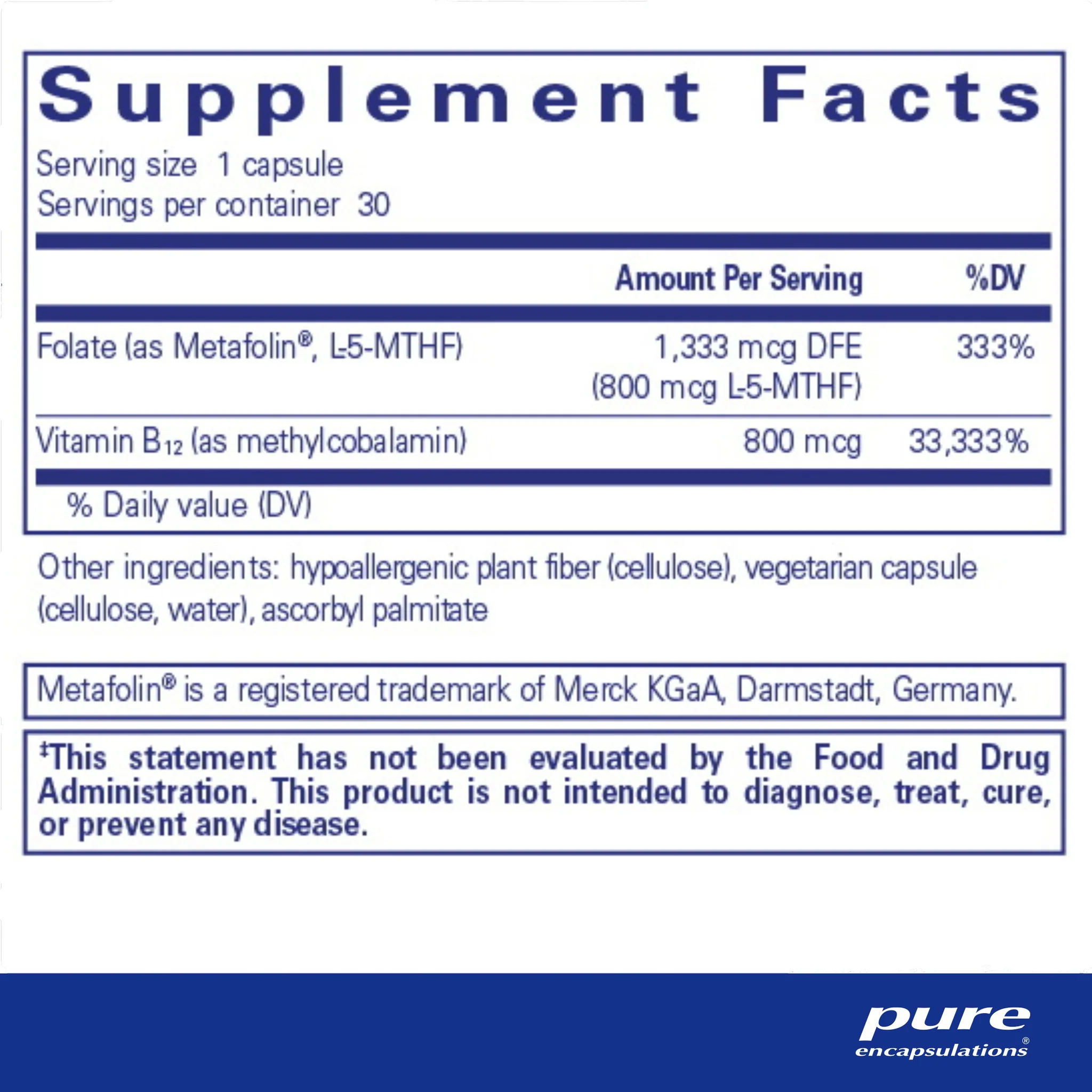 Pure Encapsulations®B12 Folate - Image 2