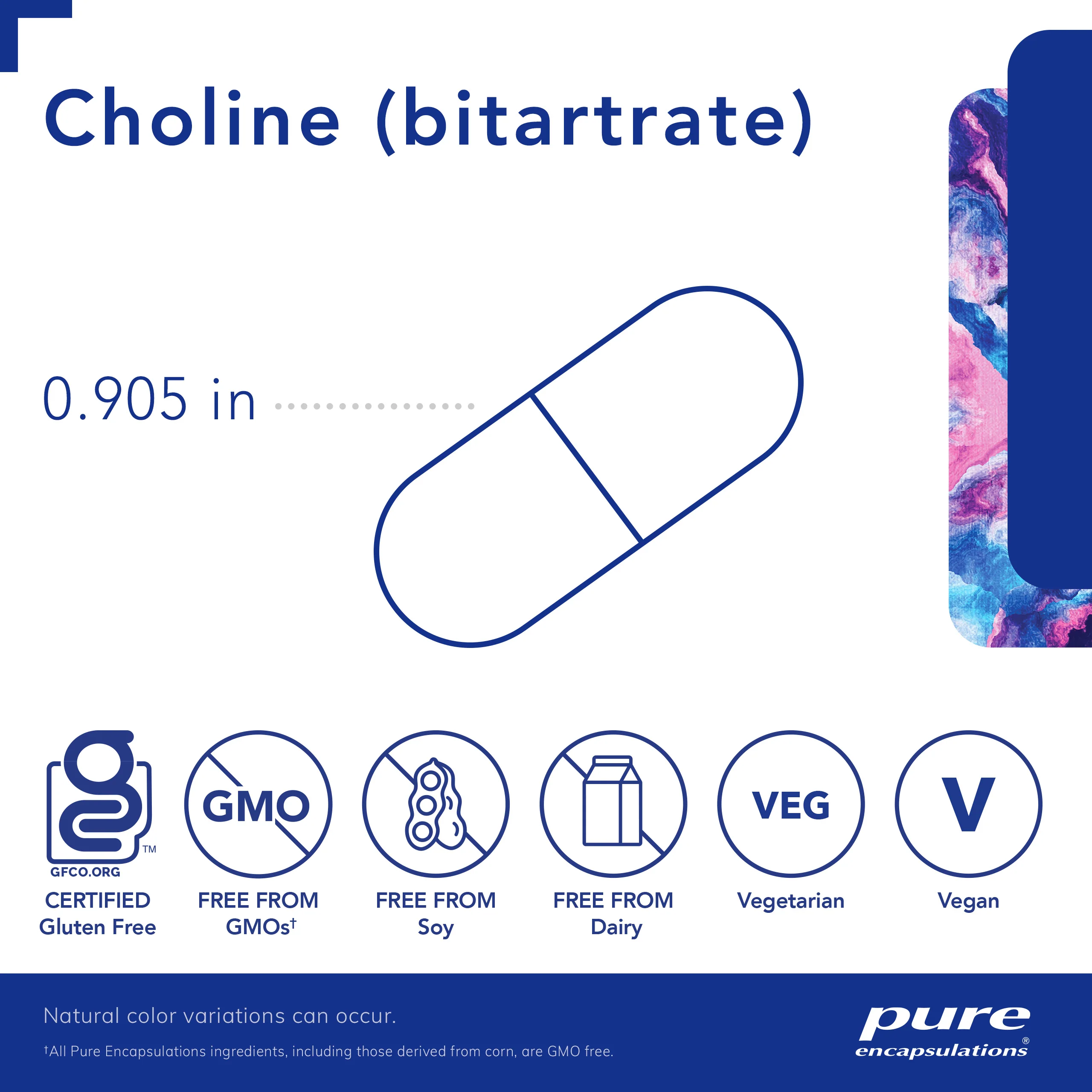 Pure encapsulations®Choline (bitartrate) 100 Capsules - Image 3