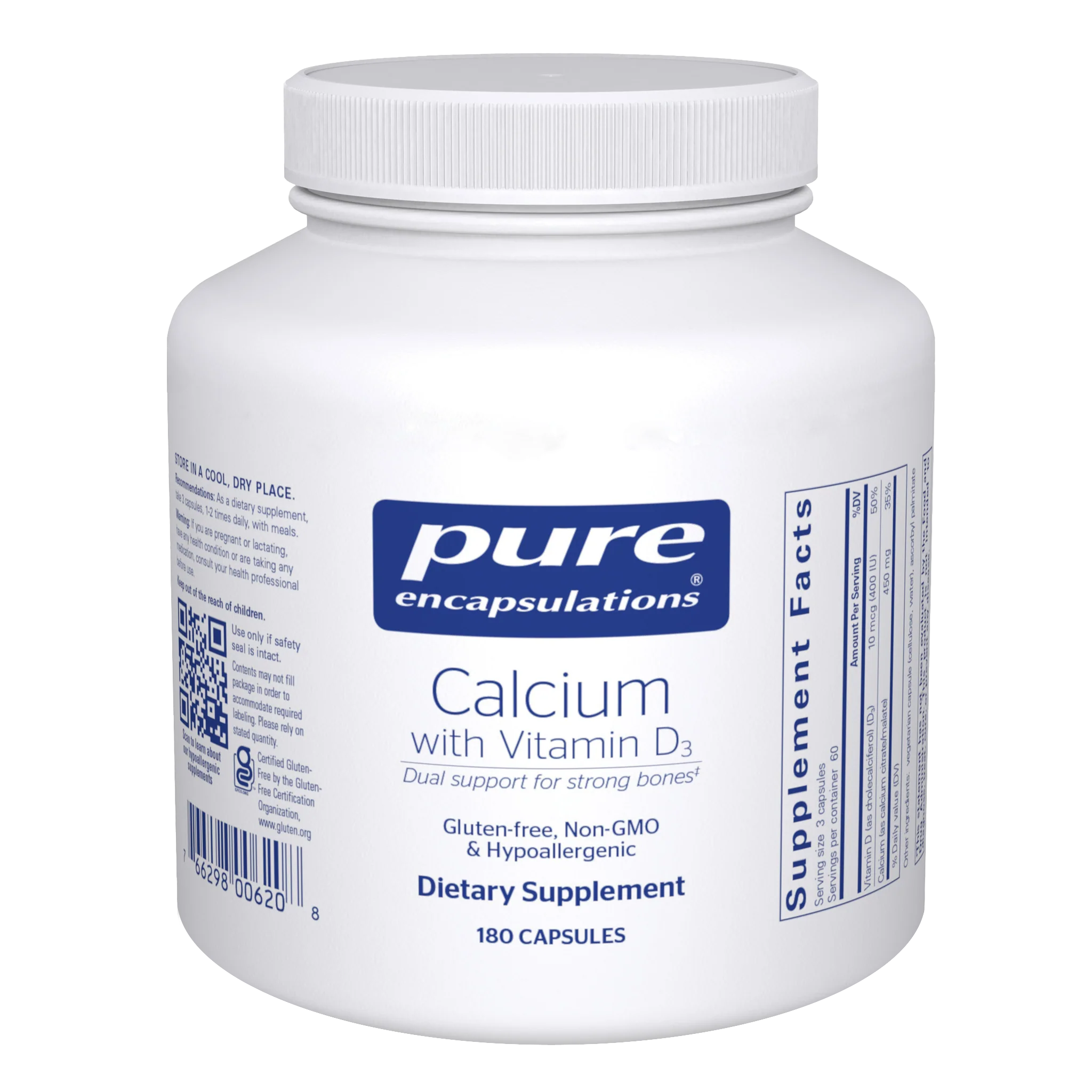 Pure encapsulations®Calcium with Vitamin D3 180 Capsules