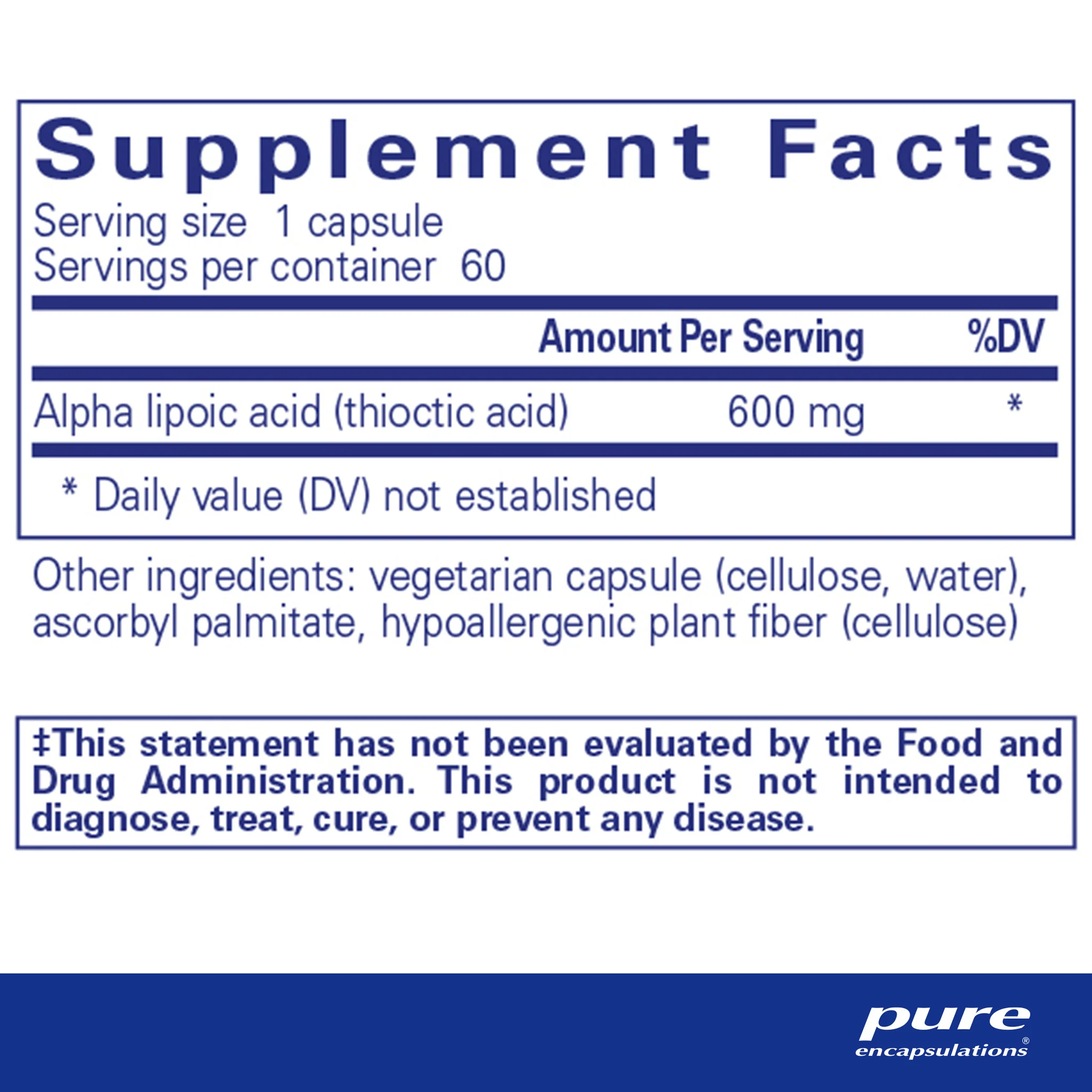 Pure encapsulations®Alpha Lipoic Acid 600 mg - Image 2