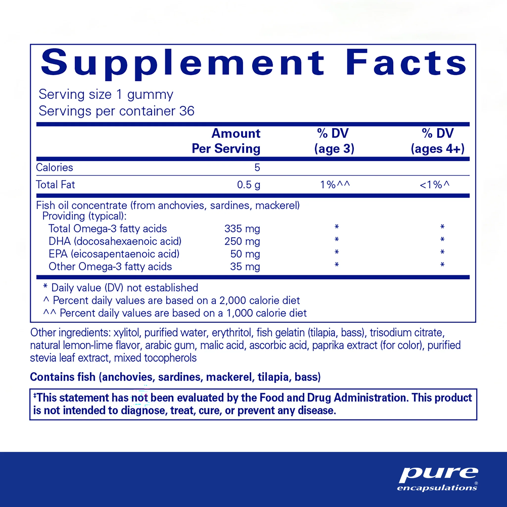 Pure encapsulations®PureNutrients EPA/DHA Gummy 36 Gummies - Image 2