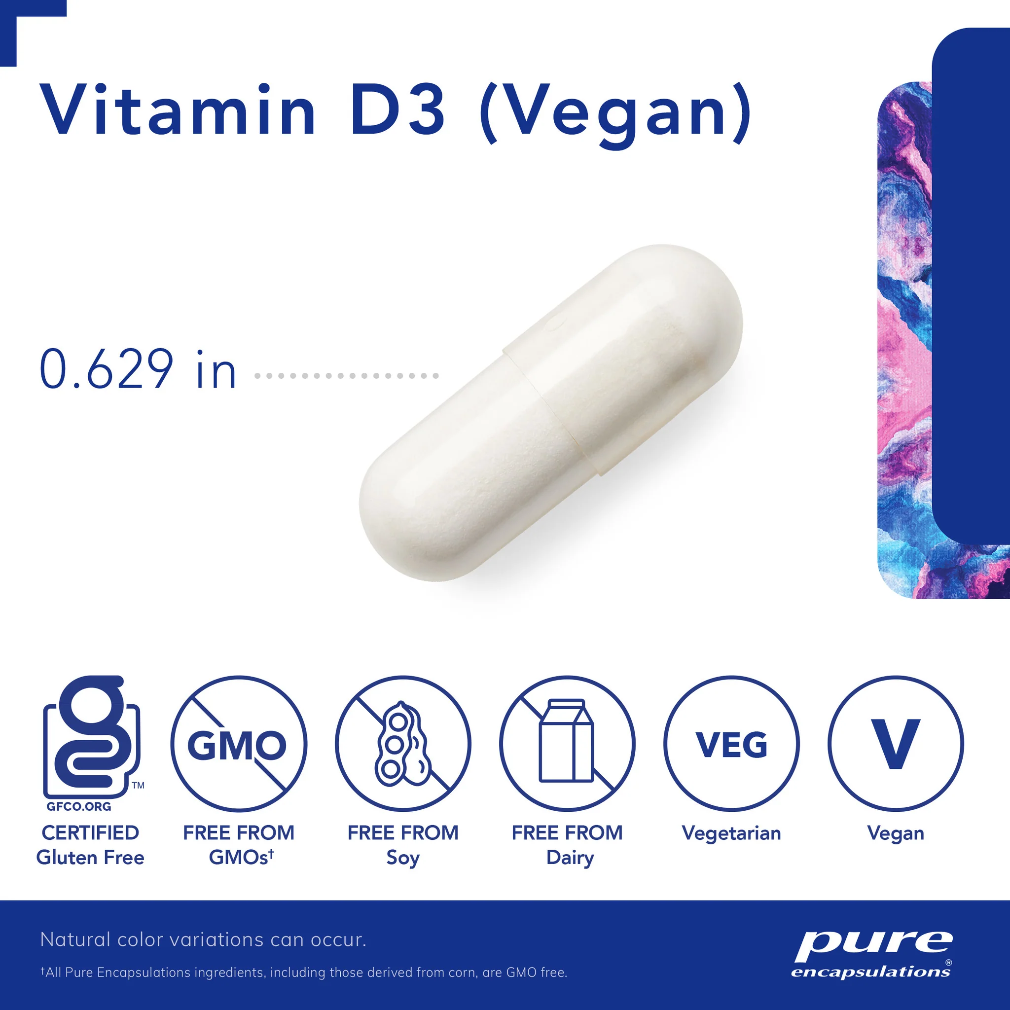 Pure encapsulations®Vitamin D3 (Vegan) 120 Capsules - Image 3