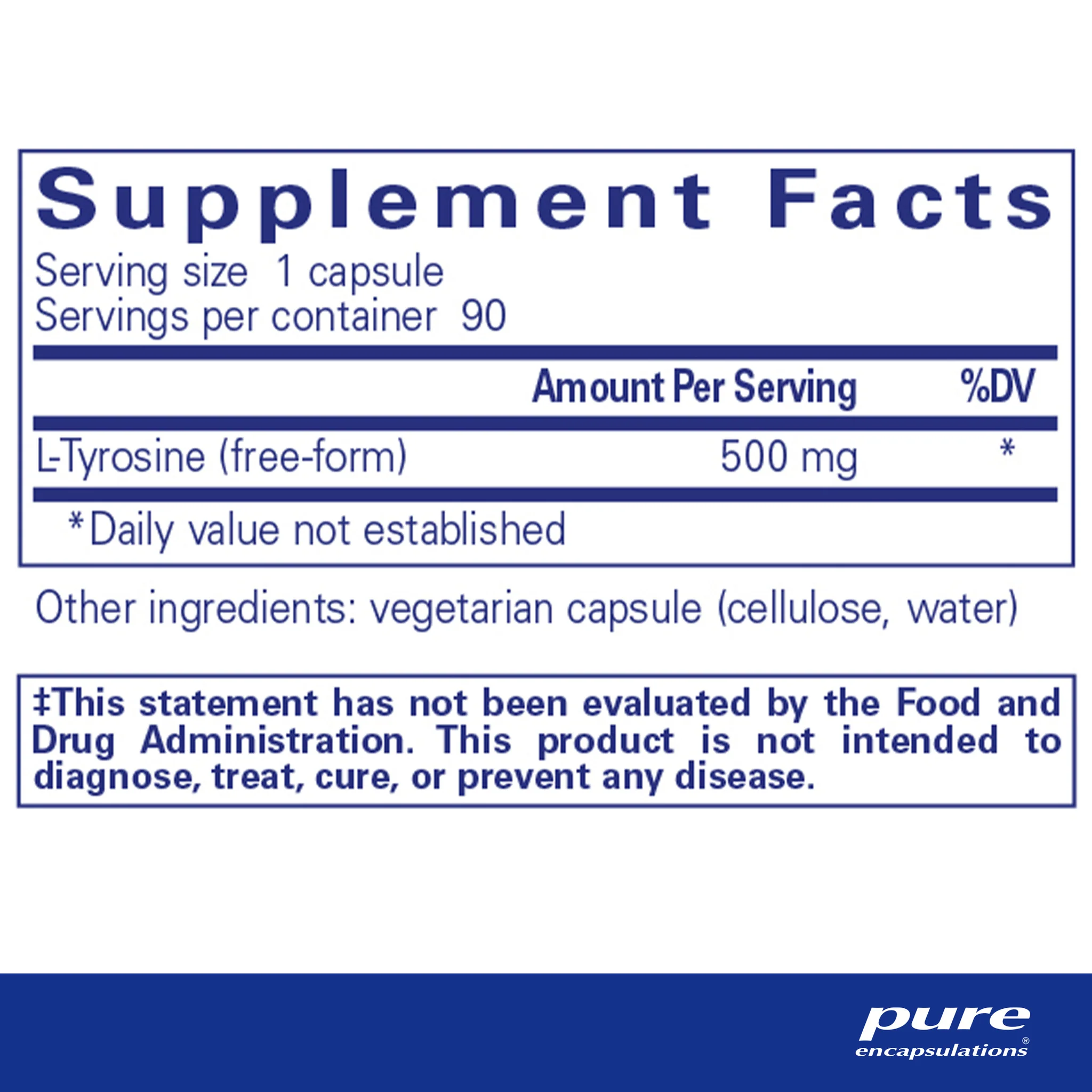 Pure encapsulations®L-Tyrosine 90 Capsules - Image 2