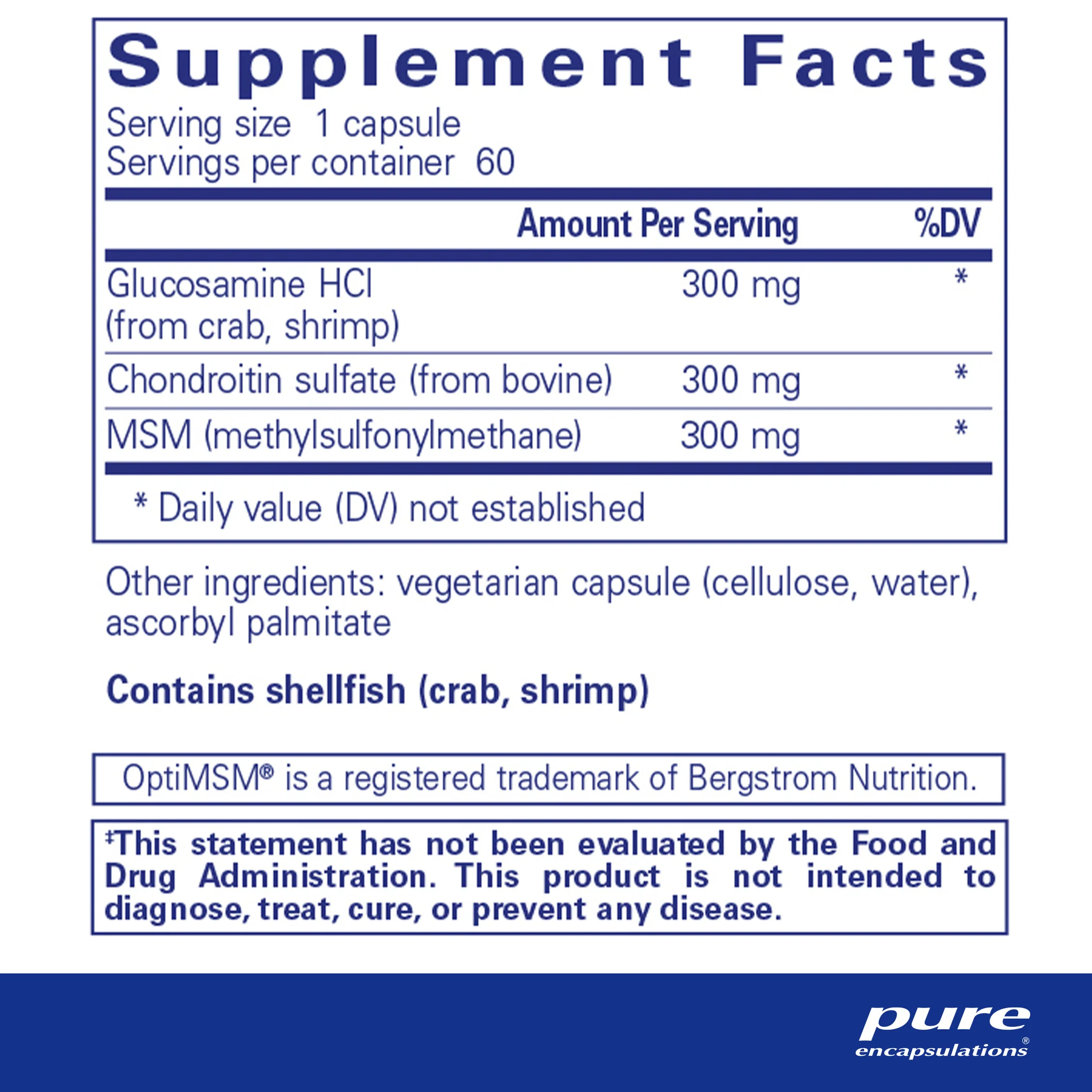 Pure encapsulations®Glucosamine + Chondroitin with MSM - Image 2