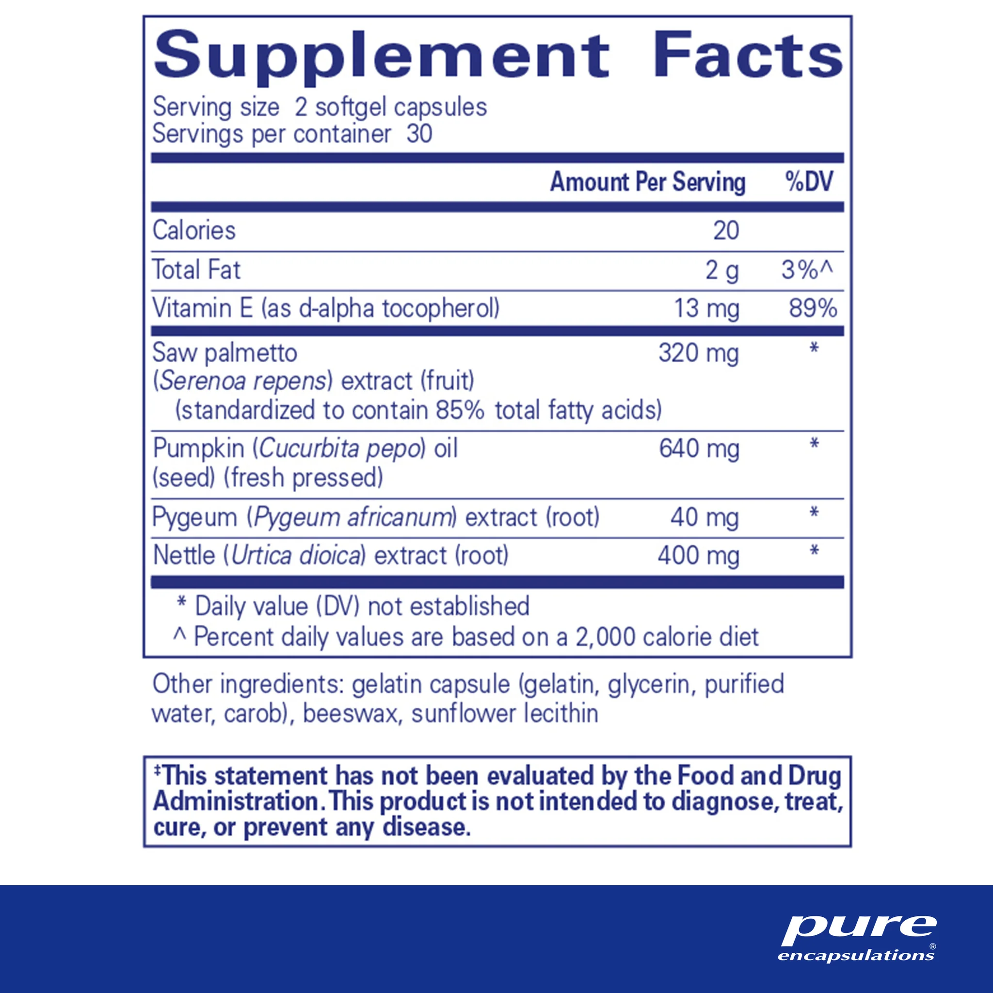 Pure encapsulations®Saw Palmetto Plus 60 Softgel Capsules - Image 2