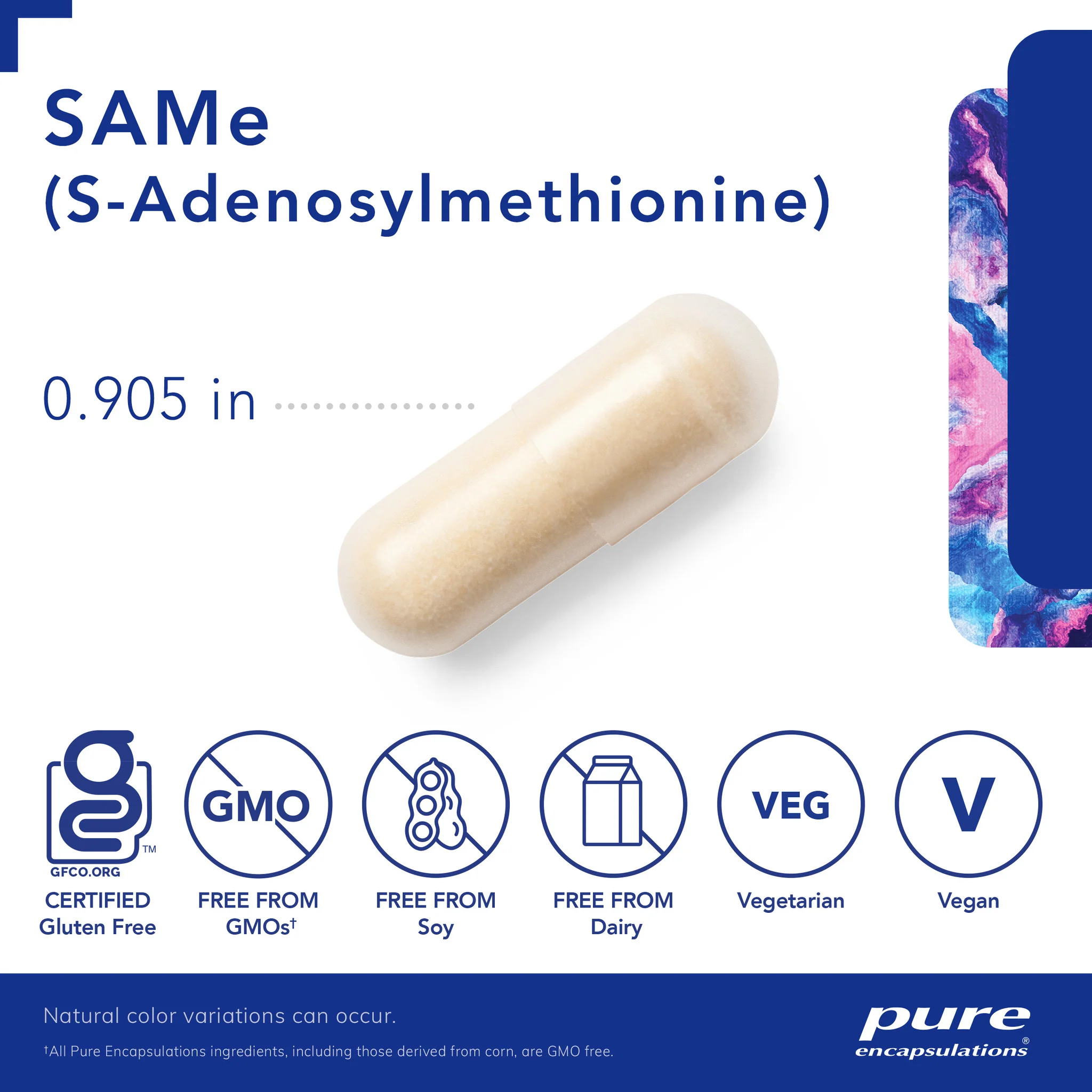 Pure encapsulations®SAMe (S-Adenosylmethionine) 60 Capsules - Image 3