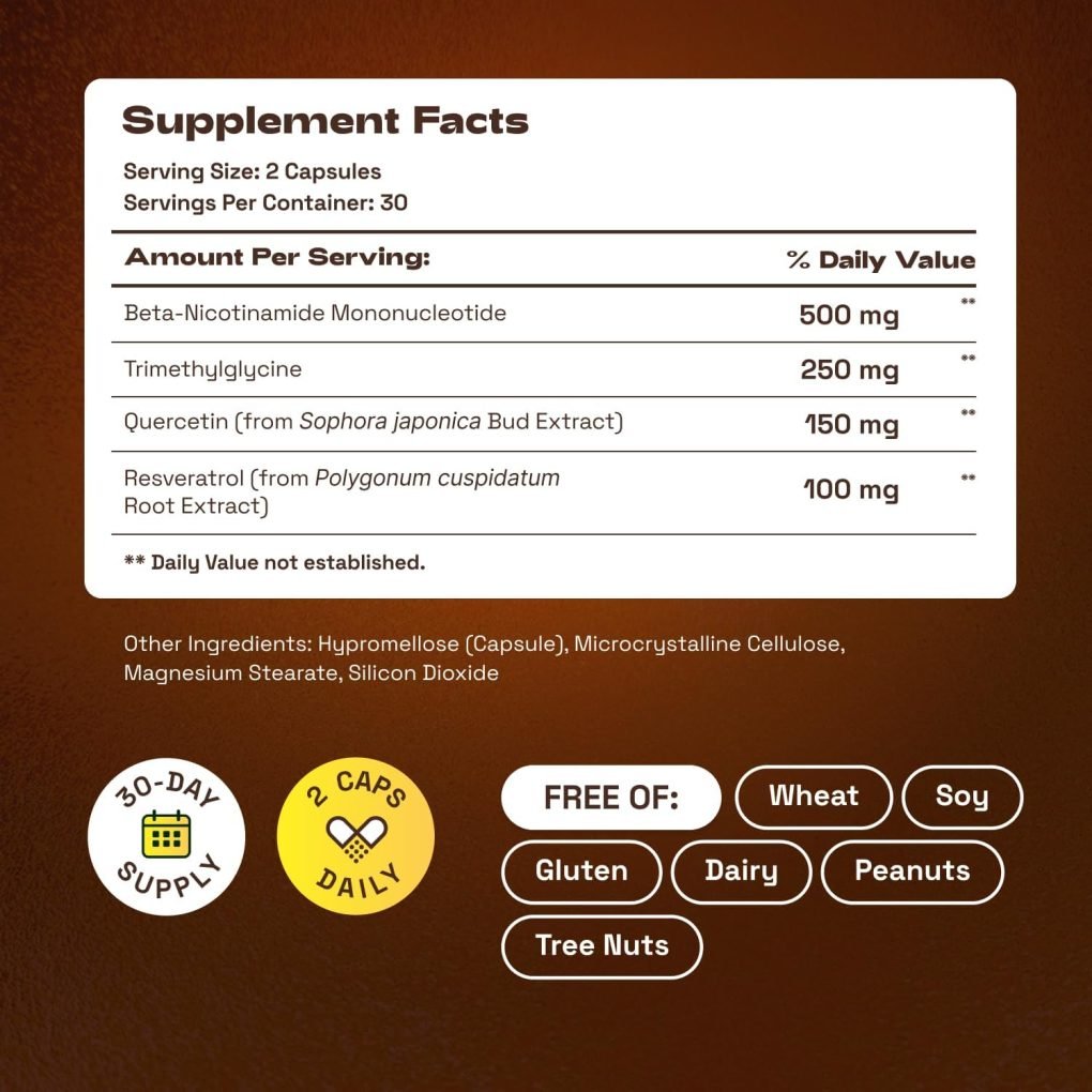 NMN Supplement 1000mg & Liposomal NAD+ Supplement with Resveratrol – Supports Cellular Energy & NAD+ Levels – Third-Party Tested - Image 3