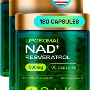 Liposomal NAD Supplement with Resveratrol – NMN Supplement Alternative – 90-Day Supply – Third-Party Tested – 180 Capsules – Advanced NAD+ Resveratrol - Pack of 3