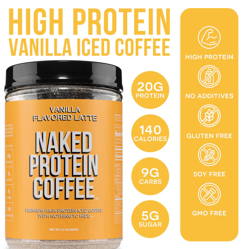 Naked Nutrition Vanilla Latte Protein Iced Coffee