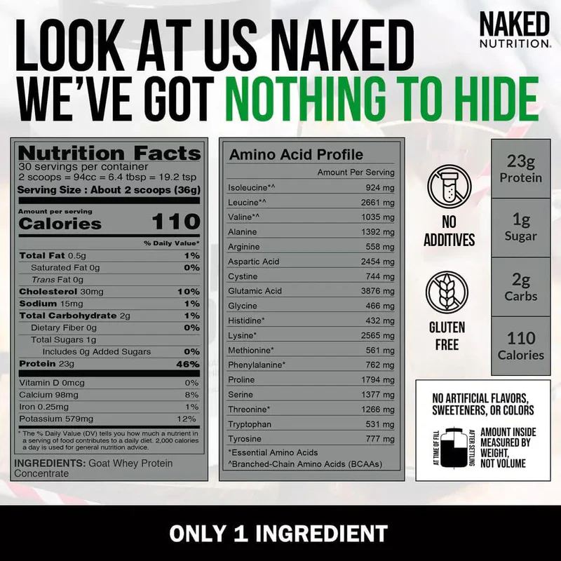 Naked Nutrition Goat Whey Protein Powder - Image 2