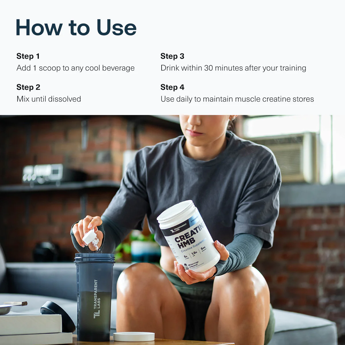 transparent labs Creatine HMB 30 Servings / 60 Servings - Image 2