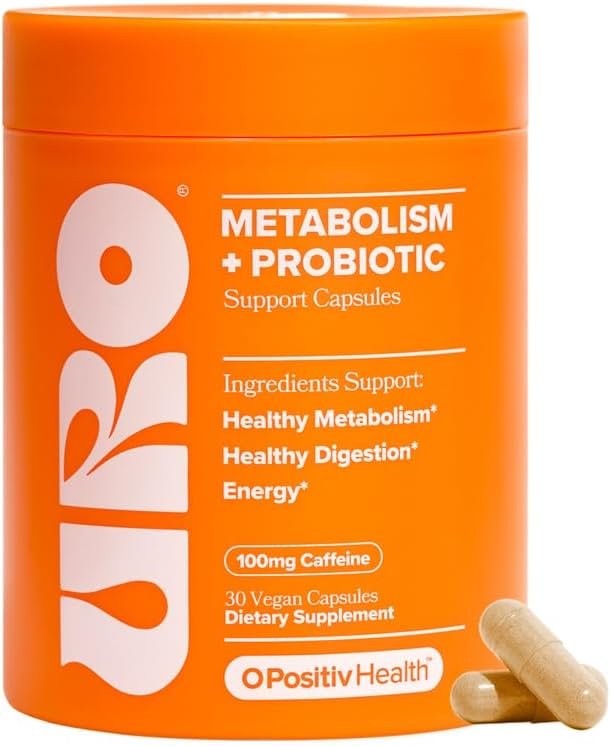 O Positiv URO Metabolism + Probiotic Support Capsules – Metabolism, Gut Health & Sustained Energy – with Chromium Picolinate, Green Coffee Bean Extract & Targeted Probiotics – 1 Month Supply – 30 Servings