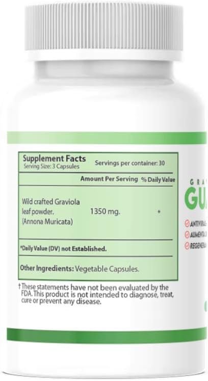 Serene Herbs Nutrisalud Products Capsulas de Guanabana Extra potente 1350mg per Serving. Set de 2 frascos con 90 Cap c/u. Aumenta Defensas, Anti Inflamatorio, Mejora Presion Arterial, Regenera Celulas. - Image 6