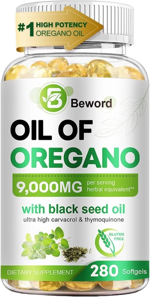 Serene Herbs Oil of Oregano with Black Seed Oil, 90/280/560/840 Softgels, 9000mg Per Serving – 2-in-1 Oregano Supplement for Immune Health with High Carvacrol & Thymoquinone | Plant-Based, Non-GMO