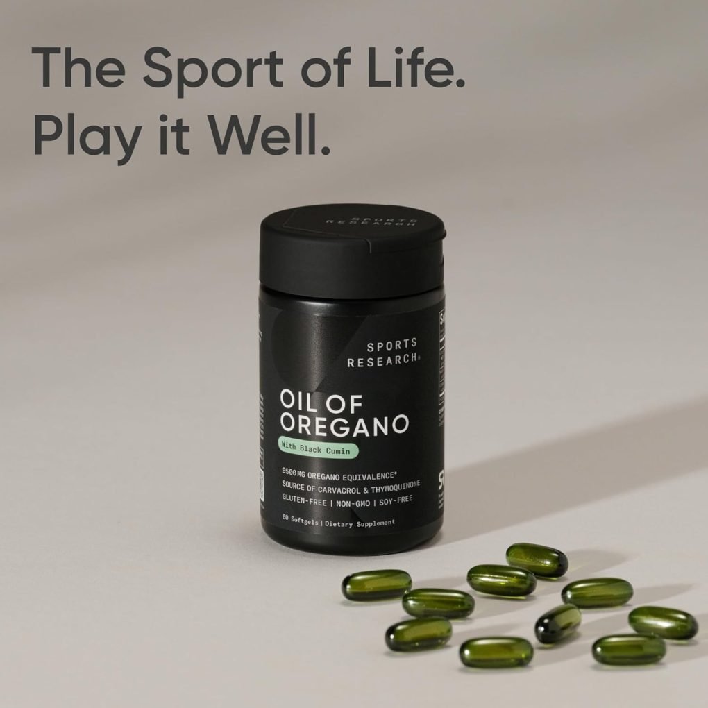 Serene Herbs Sports Research® Oil of Oregano 9500mg w/Black Cumin Seed Oil & Ginger Oil - 3-1 Antioxidant Combination Supplement Rich in Thymoquinone & Carvacrol - Gluten Free · Non-GMO - 60 Softgels - Image 3