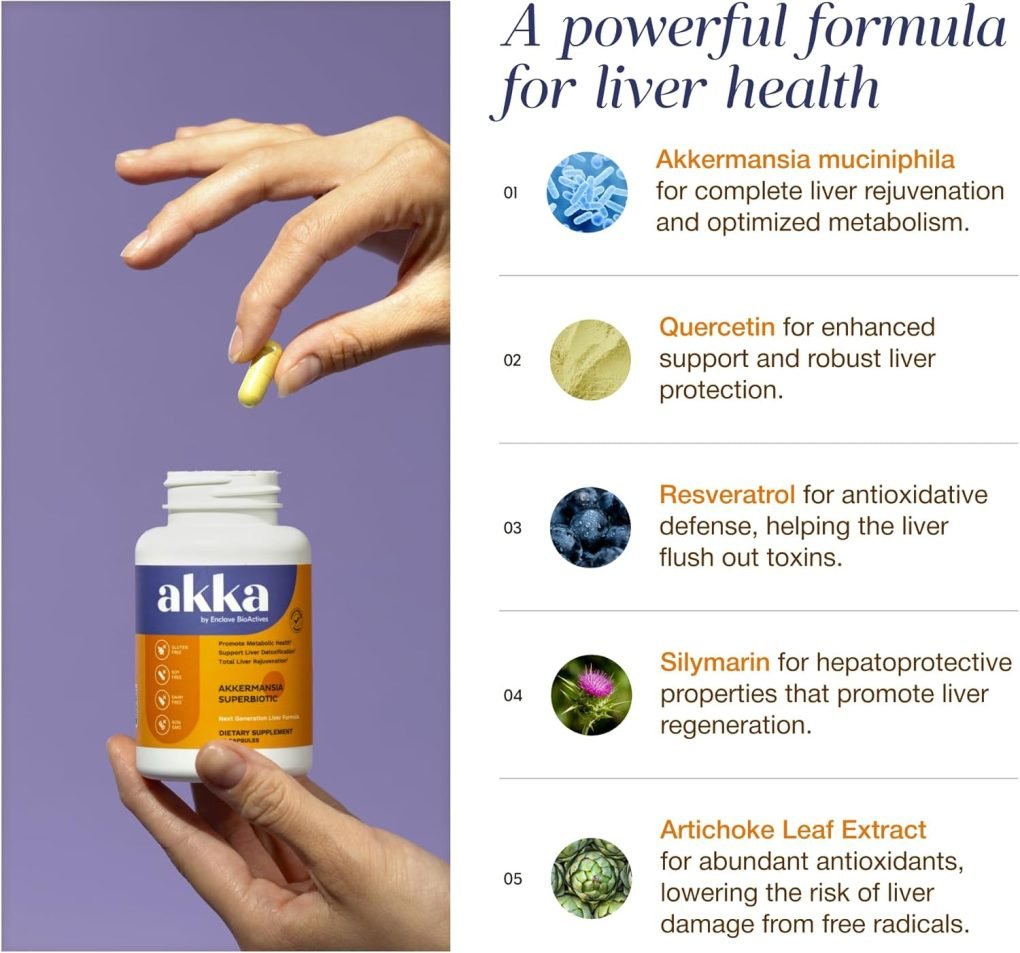 Serene Herbs AKKA Premium Liver Cleanse Detox & Repair Superbiotic - Supports Liver Health & Function, Boosts Energy, Digestion & Metabolism with Bioavailable Pasteurized Akkermansia, Non-GMO, Gluten-Free, 60 Caps - Image 5