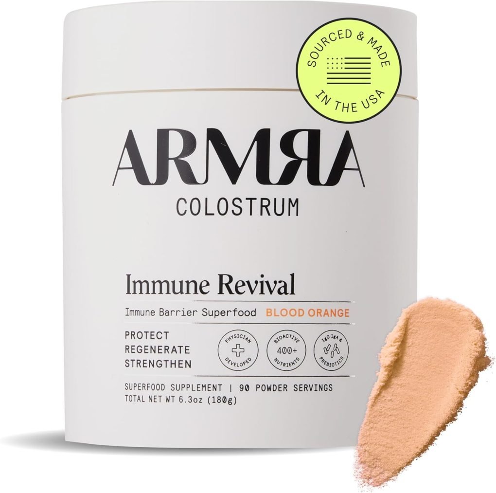 Serene Herbs ARMRA Colostrum Powder | Blood Orange | Gut Health & Bloating | Skin & Hair | Immunity | Keto, Gluten & Fat-Free | 90 Servings