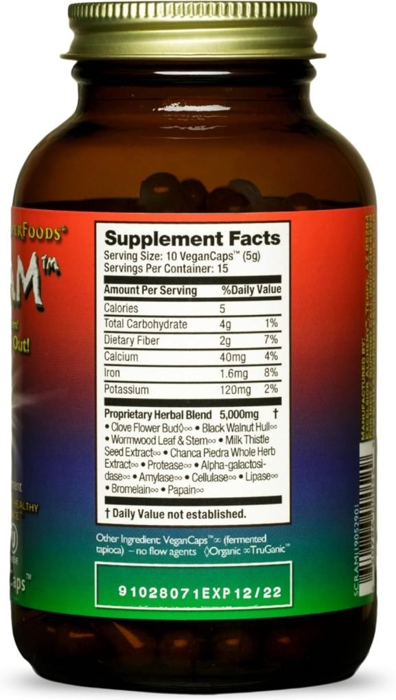 Serene Herbs HEALTHFORCE SUPERFOODS Scram - Herbal Supplement with Milk Thistle, Wormwood & Black Walnut - Digestion Support Capsules - 150 Vegan Capsules - Image 2
