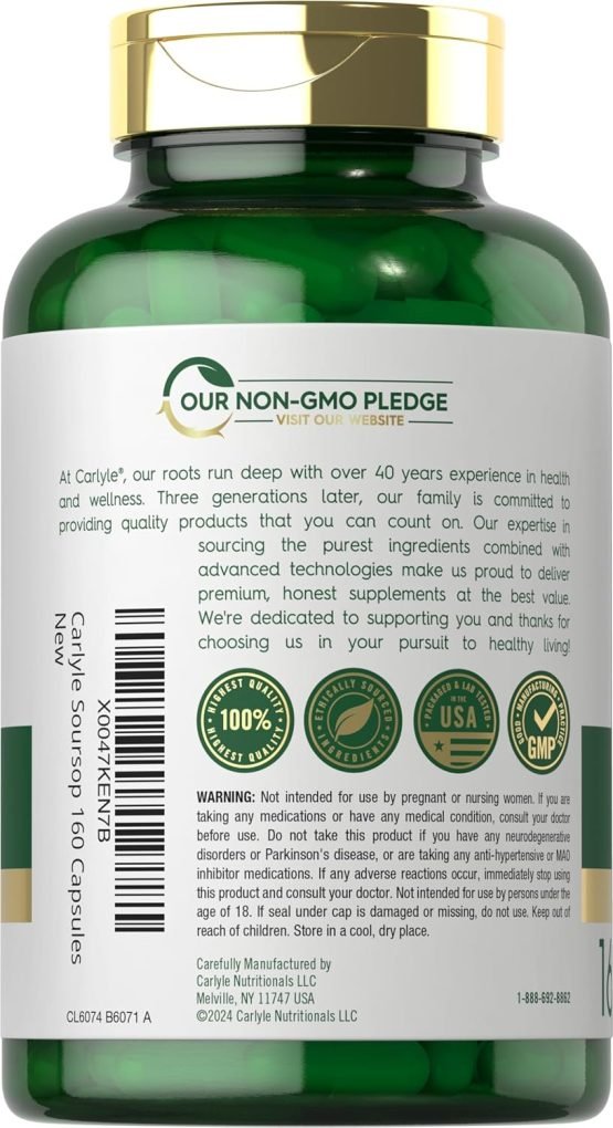 Carlyle Soursop Leaves | 160 Capsules | Traditional Herb | Non GMO, Gluten Free Supplement - Image 2
