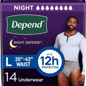 Dependsmen Depends Mens Overnight Underwear Large