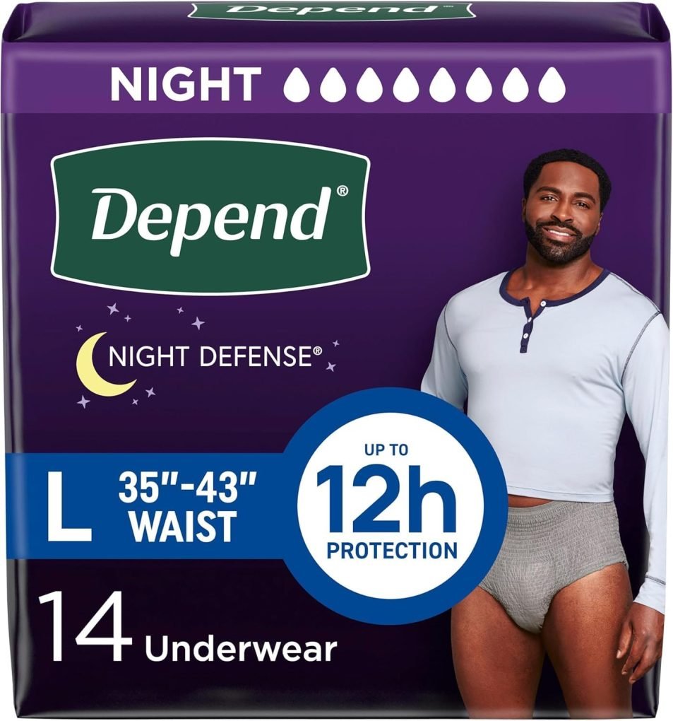 Dependsmen Depends Mens Overnight Underwear Large