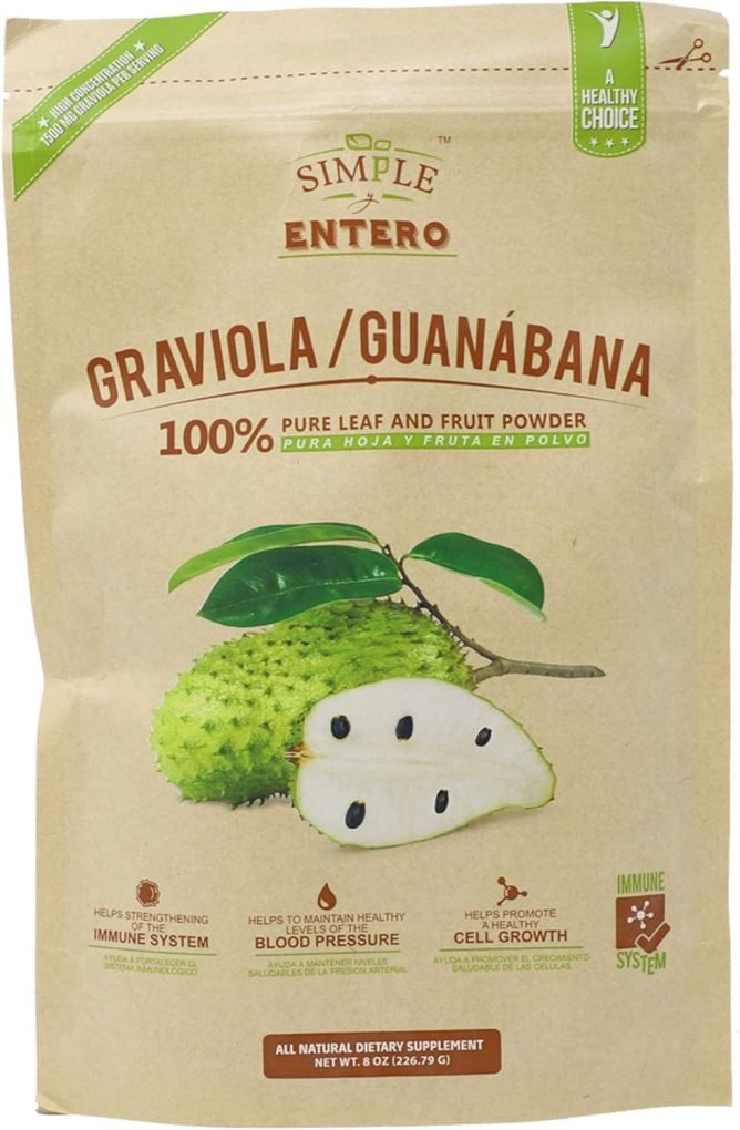 Serene Herbs Graviola/Guanábana (Soursop) Supplement, 100% Pure Leaf & Fruit Powder, No Additives or Fillers, 8 oz Resealable Bag