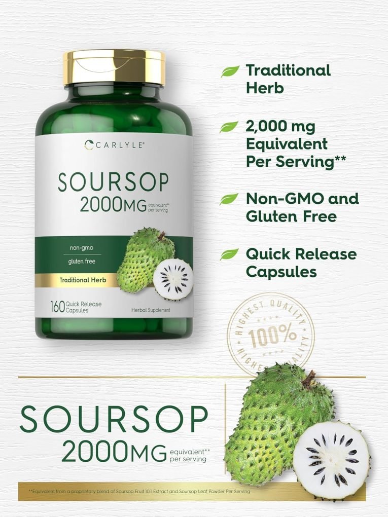 Carlyle Soursop Leaves | 160 Capsules | Traditional Herb | Non GMO, Gluten Free Supplement - Image 3
