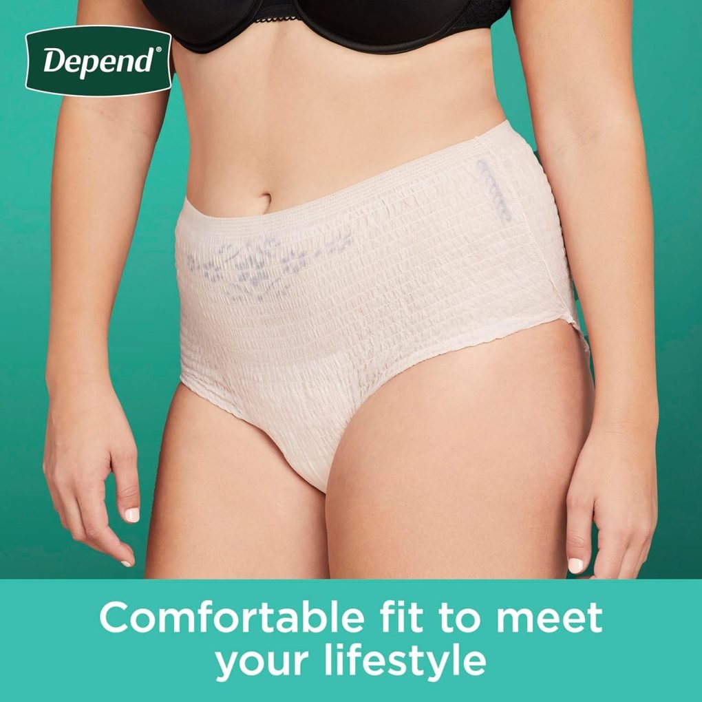 Depend Fresh Protection Adult Incontinence Underwear for Women (Formerly Depend Fit-Flex), Disposable, Maximum, Extra-Extra-Large, Blush, 44 Count, Packaging May Vary - Image 5