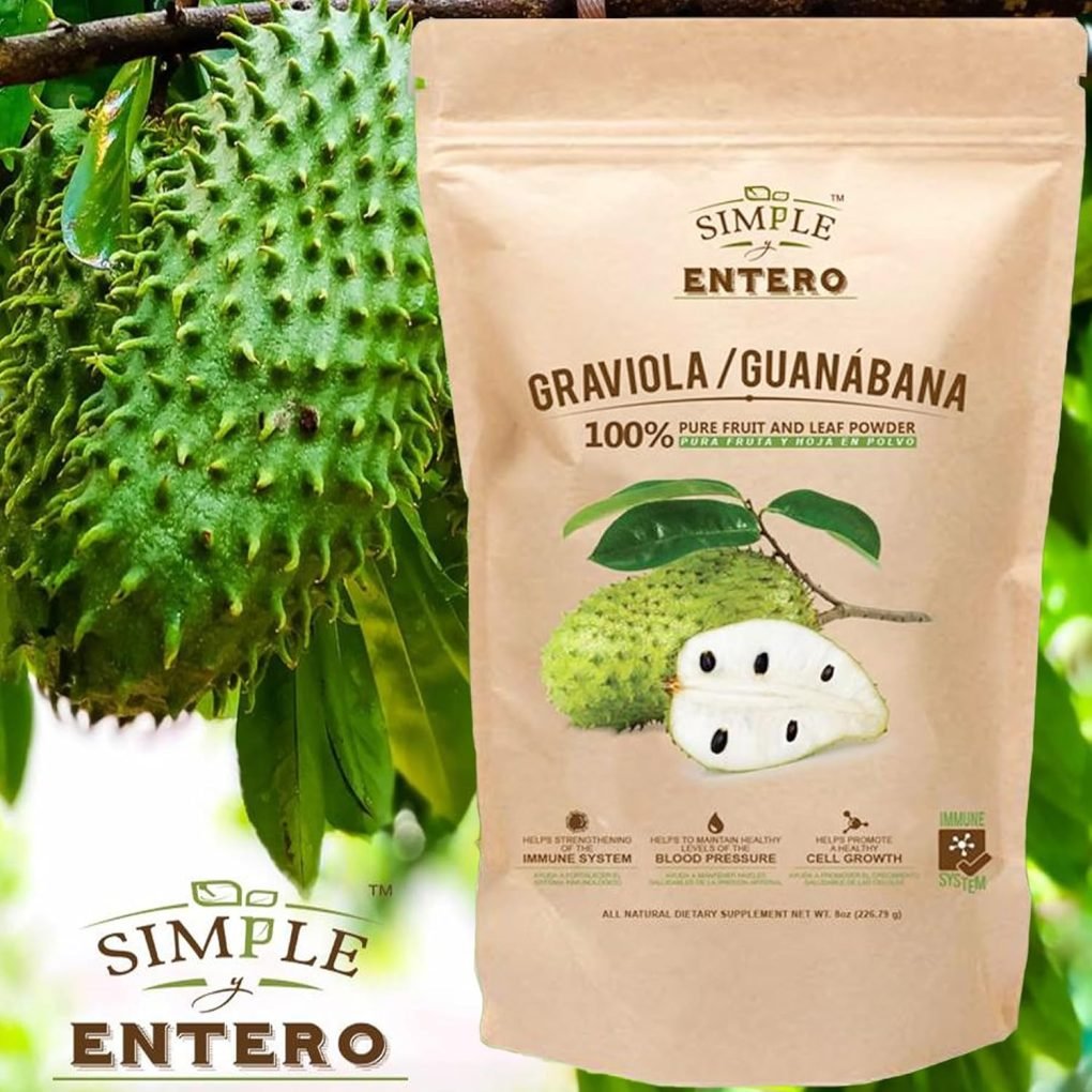 Serene Herbs Graviola/Guanábana (Soursop) Supplement, 100% Pure Leaf & Fruit Powder, No Additives or Fillers, 8 oz Resealable Bag - Image 2
