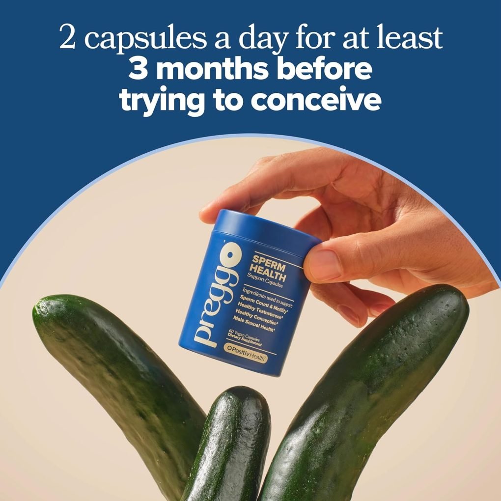 O Positiv Preggo Sperm Health Capsules for Men - OBGYN-Formulated for Improved Sperm Count & Motility with Tongkat Ali, NAC, Alpha Lipoic Acid – Male Reproductive Health, 60 Count (Pack of 1) - Image 5