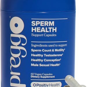O Positiv Preggo Sperm Health Capsules for Men - OBGYN-Formulated for Improved Sperm Count & Motility with Tongkat Ali, NAC, Alpha Lipoic Acid – Male Reproductive Health, 60 Count (Pack of 1)