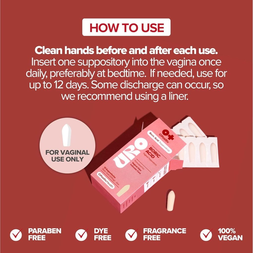 O Positiv URO Vaginal Probiotic and URO Boric Acid Vaginal Suppository Bundle - Image 6